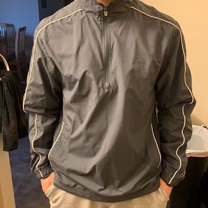 Gray Champion Half-Zip Windbreaker Pullover Size M